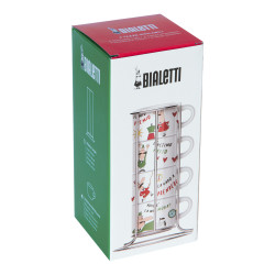 Set de 4 tasses à expresso empilables Italia avec support