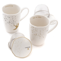 Mug avec filtre carpe diem (lot de 4)