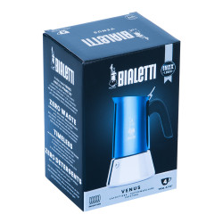 Cafetière induction 4 tasses venus bleue en inox