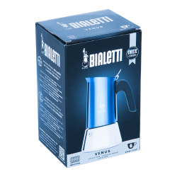 Cafetière induction 6 tasses Vénus bleue en inox