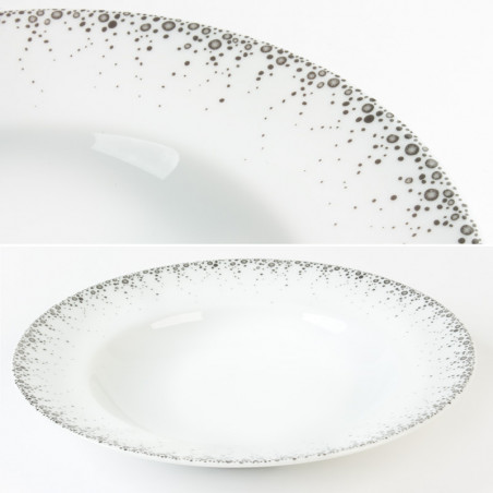 Lot De 6 Assiettes Creuses Rinart En Porcelaine - Diamètre 22 Cm, Capacité 800 Ml - Micro-ondes, Lave-vaisselle, Résistantes Aux Chocs