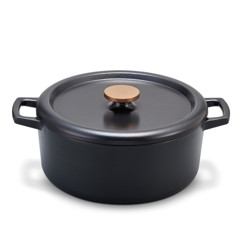 Le Creuset Cocotte Ronde Signature 24 cm Sapin de Noël avec Bouton Doré en  Fonte Émaillée