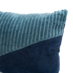 Coussin loft velours bleu 30x50 cm