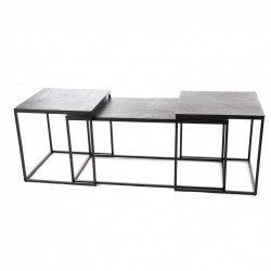 Set de 3 tables basses Prato noir