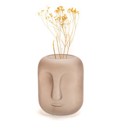 Vase masque marron 