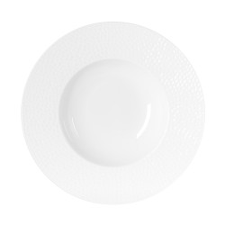 Assiette creuse louna relief blanc 23 cm (lot de 6)