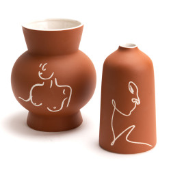 Vase terracotta femme buste