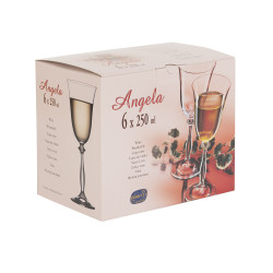 Boîte de 6 verres à pied Angela filet or 25 cl