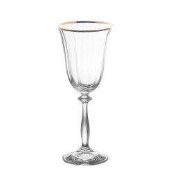 Boîte de 6 verres à pied Angela filet or 35 cl