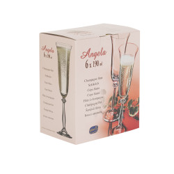 Boîte de 6 flûtes Angela filet or 19 cl