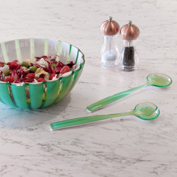 Le set de couverts à salade en bois & bambou tressé 26 cm