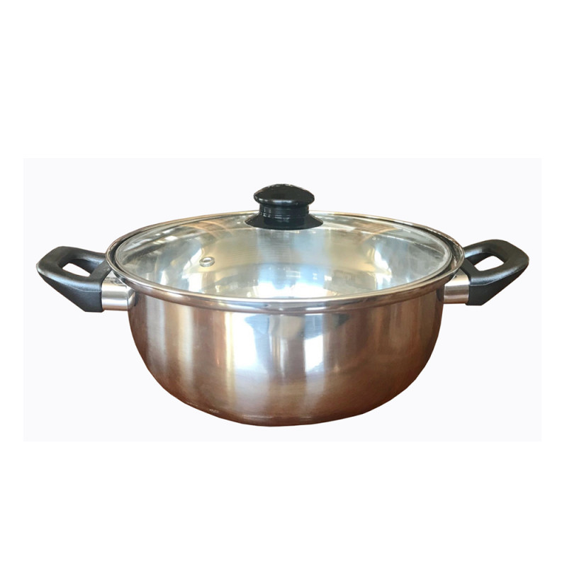 Friteuse inox 26 cm avec couvercle verre bouton bakélie - tous feux et  induction