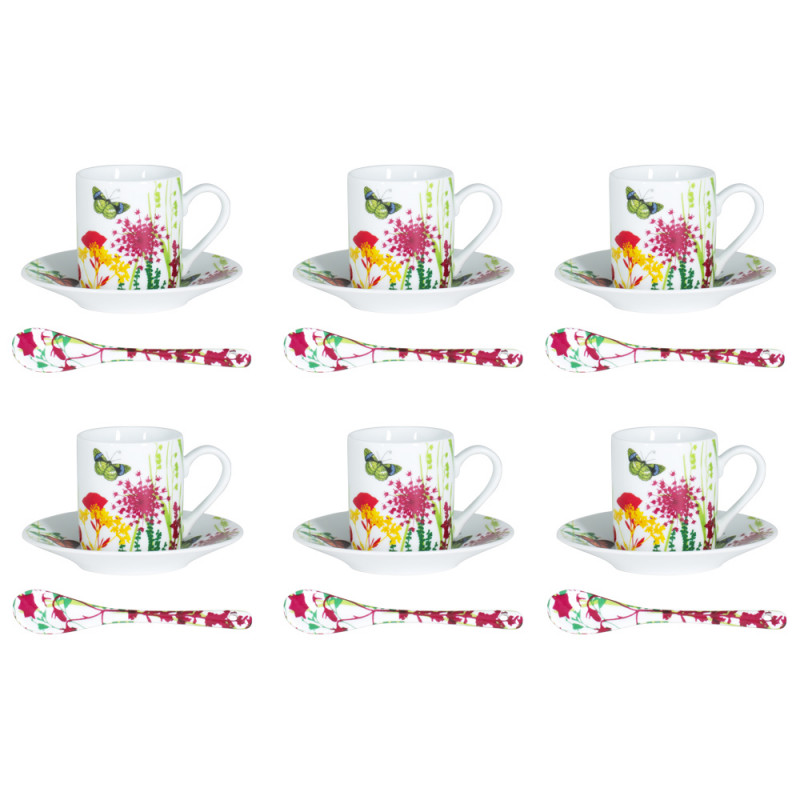 Coffret 6 tasses à café + soucoupes Libra Table passion - Ambiance & Styles