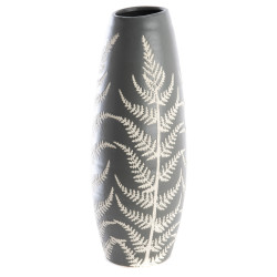 Vase feuillage gris 41 cm 