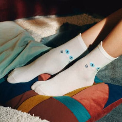 Chaussettes chat blanc