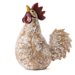 Poule Jade fleurie debout