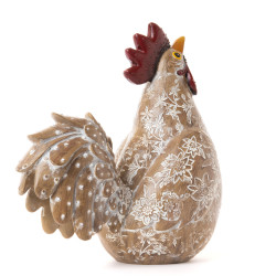 Poule Jade fleurie debout