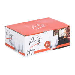 Boîte de 6 gobelets Arty 33 cl