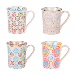 Coffret de 4 mugs Bohème 30 cl