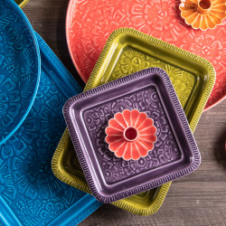 Plateau carré petit modèle Pop Flower (1 modèle aléatoire)