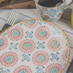 Coffret de 4 assiettes plates Bohème 26 cm