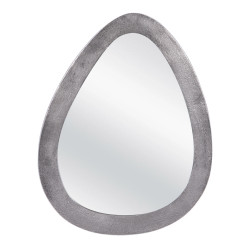 Miroir métal œuf argent 48...