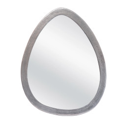 Miroir métal œuf argent 63...
