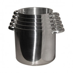 Lot de 5 Traiteurs inox + couvercles verre 24/26/28/30/32 cm