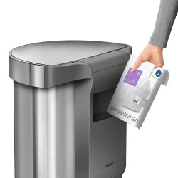 Poubelle demi-lune à pédale 10L code C inox Poubelle demi-lune à pédale 10L code C inox