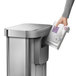 Poubelle rectangulaire à pédale 45L code M inox Poubelle rectangulaire à pédale 45L code M inox
