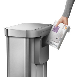 Poubelle rectangulaire à pédale 55L code Q inox Poubelle rectangulaire à pédale 55L code Q inox