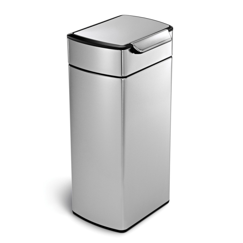 Poubelle rectangulaire touch bar 30L code H inox