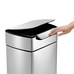 Poubelle rectangulaire touch-bar 30L code H inox Poubelle rectangulaire touch-bar 30L code H inox