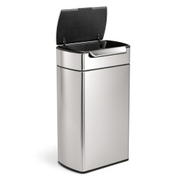 Poubelle rectangulaire touch-bar 40L code M inox Poubelle rectangulaire touch-bar 40L code M inox