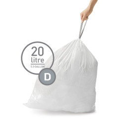 Pack de 20 sacs poubelle 20L code D