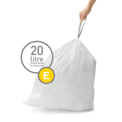 Pack de 20 sacs poubelle 20L code E
