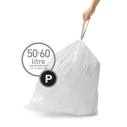Pack de 20 sacs poubelle 50-60L code P
