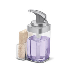 Distributeur de savon carré 650 ml en nickel brossé