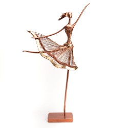 Danseuse Alba en métal 64 cm or rose