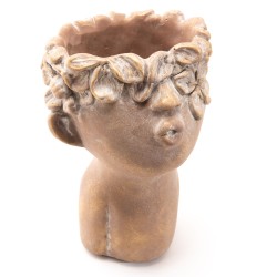 Vase enfant fleurs doré grand modèle