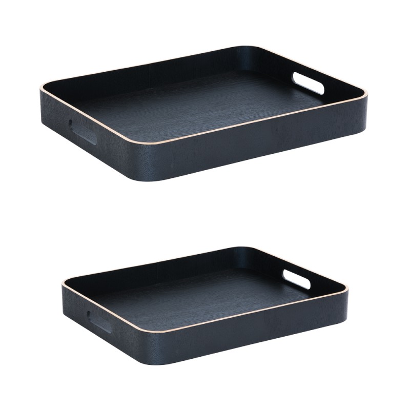 Plateaux rectangulaires en plastique Noirs