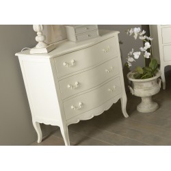 Commode 3 tiroirs blanc cassé en acajou Apolline