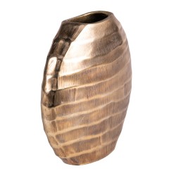 Vase ovale vague en fonte or 20 cm