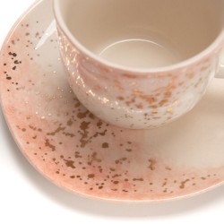 Tasse à thé avec sous tasse Lily rose 18 cl (lot de 6)