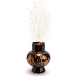 Vase marron moucheté noir 18 cm 