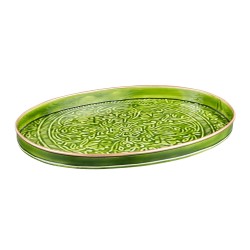 Set de 2 plateaux ovales Tosca vert