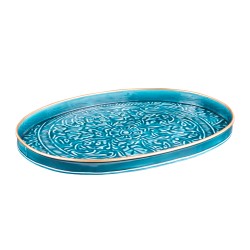 Set de 2 plateaux ovales Tosca bleu