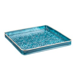 Set de 2 plateaux carrés Tosca bleu