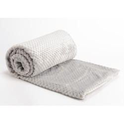 plaid damier 130x170 gris clair 