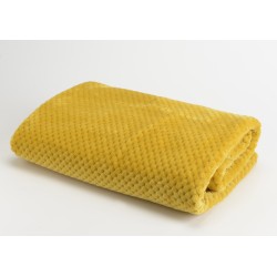 plaid damier 130x170 moutarde 